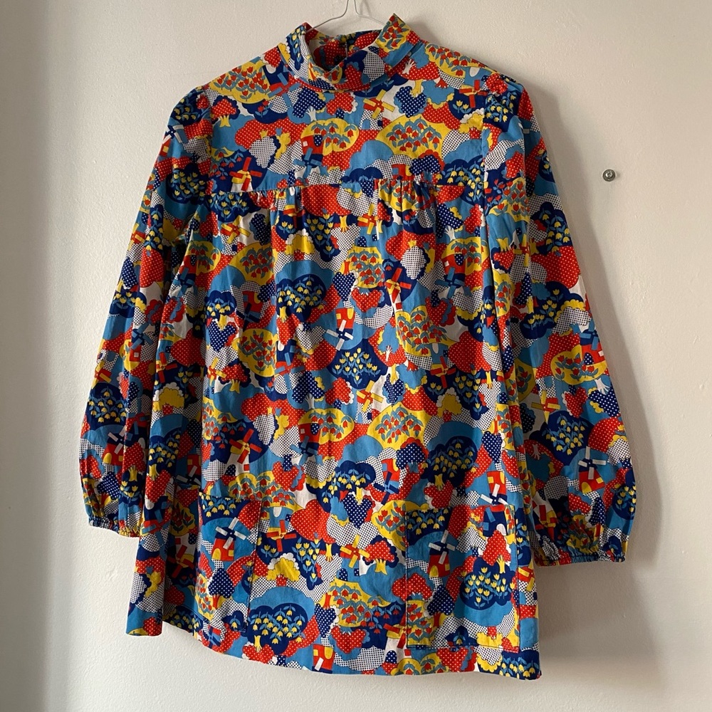 Vintage Micro Mini Dress with Dutch Print